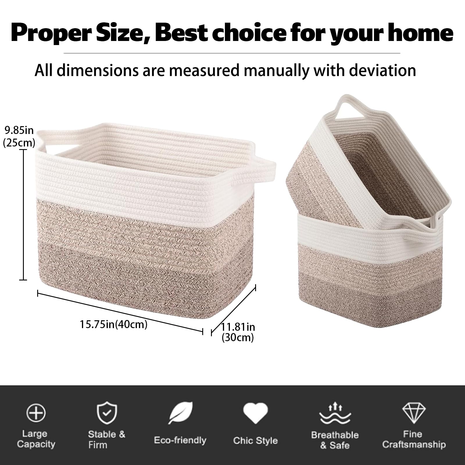 OIAHOMY cotton rope basket for toy storage keeps play areas tidy