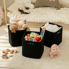 OIAHOMY cotton rope baskets in black show durable handles for easy transport