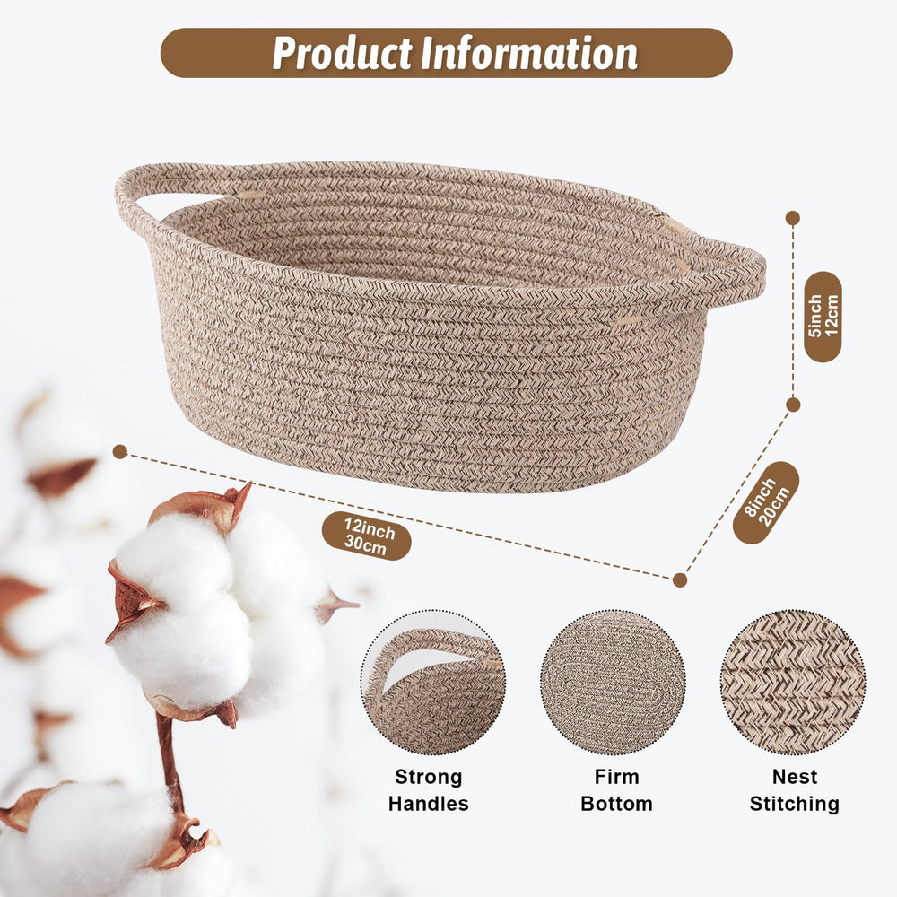 OIAHOMY cotton rope storage basket emphasizes clean organization