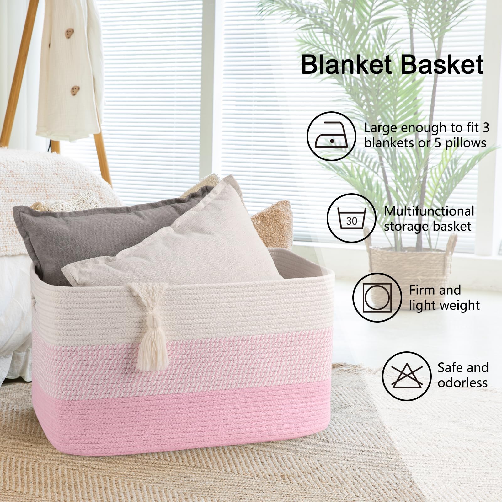 OIAHOMY cotton rope texture close-up emphasizes natural material durability.