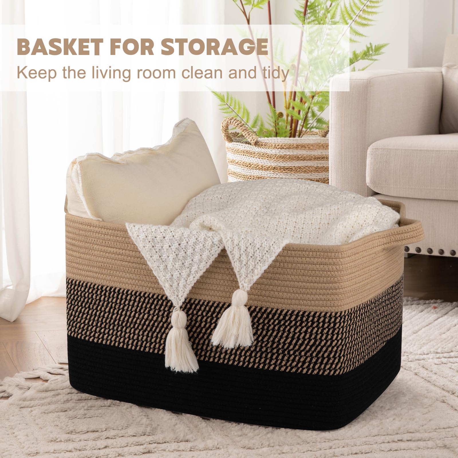 OIAHOMY toy-bin basket with soft edges keeps kids safe and organized