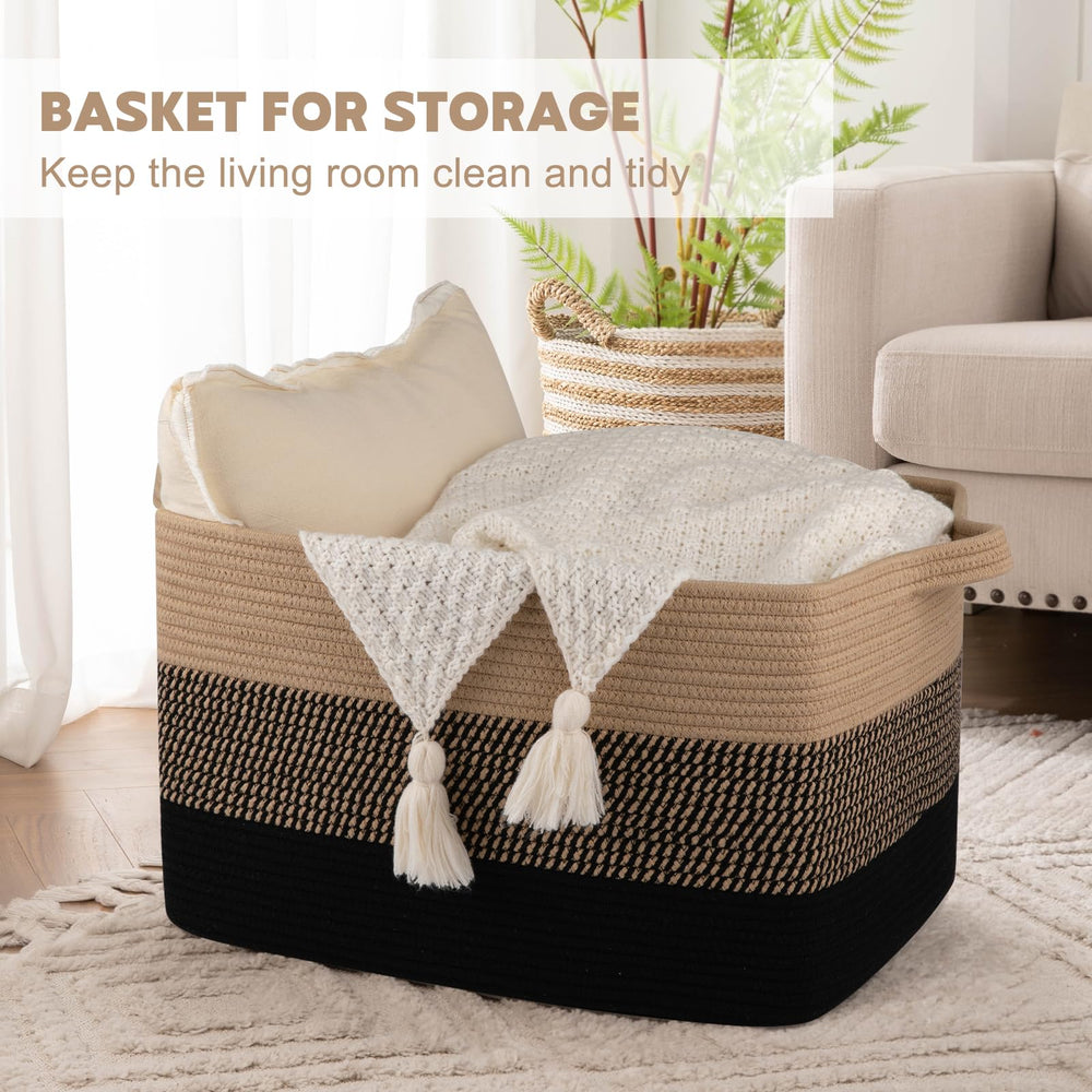 OIAHOMY toy-bin basket with soft edges keeps kids safe and organized
