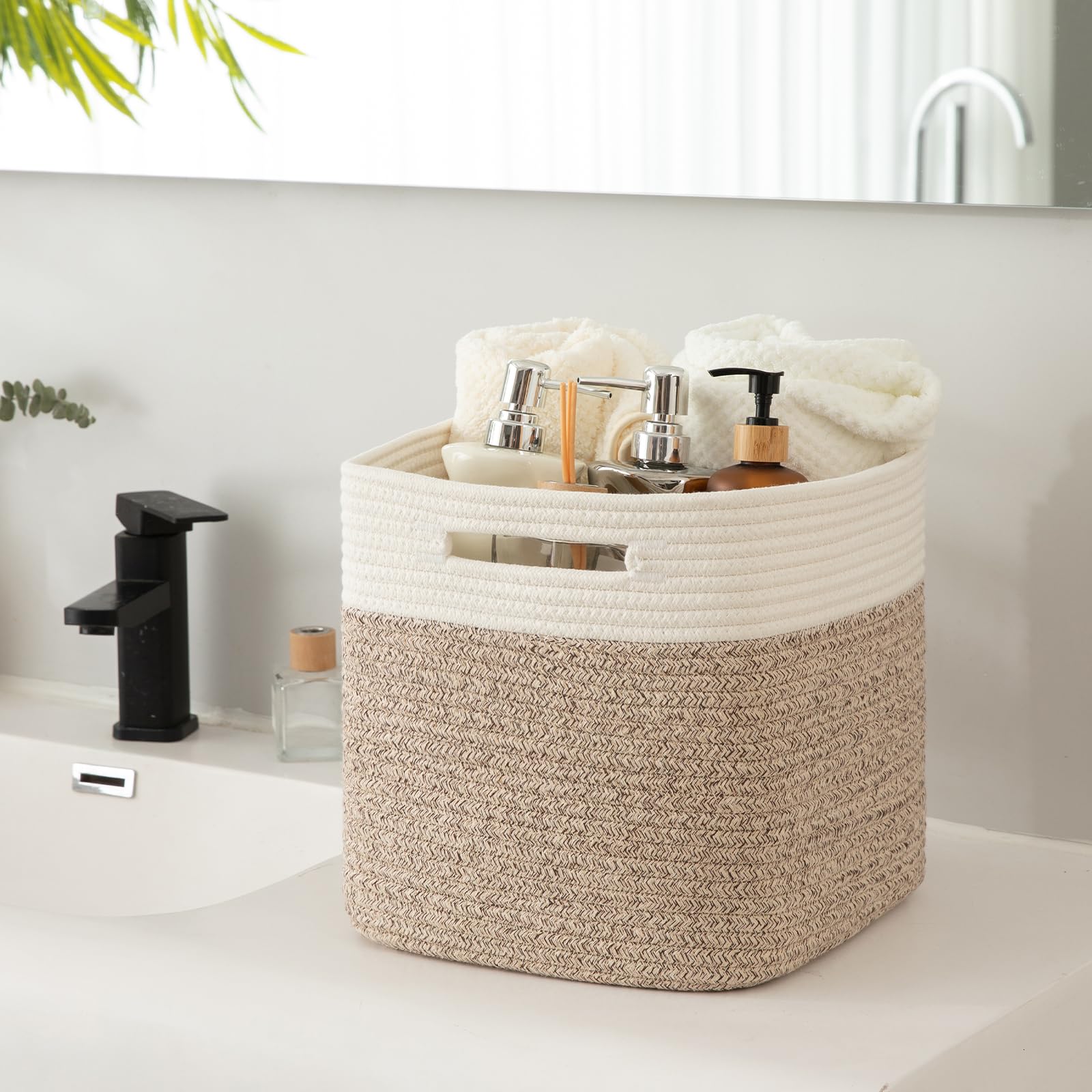 OIAHOMY cube basket holding dog toys for kid-friendly storage.