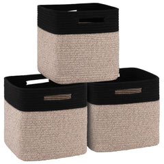 OIAHOMY cube storage basket 3-pack on shelf offers clutter-free organization.