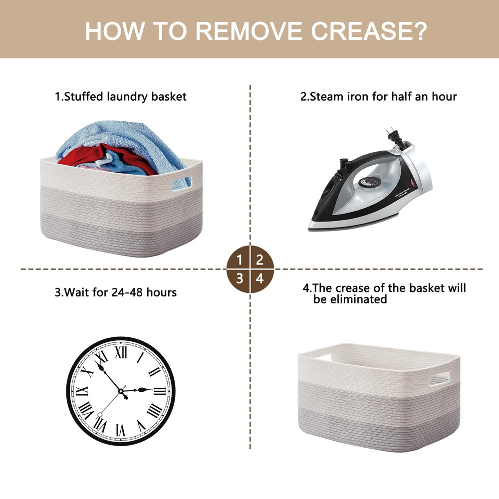 OIAHOMY decorative living room basket helps reduce clutter.