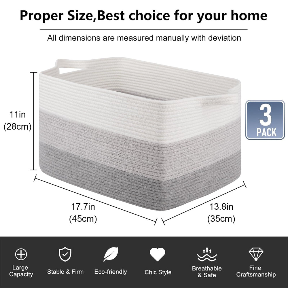 OIAHOMY basket features double reinforced handles for durable carrying