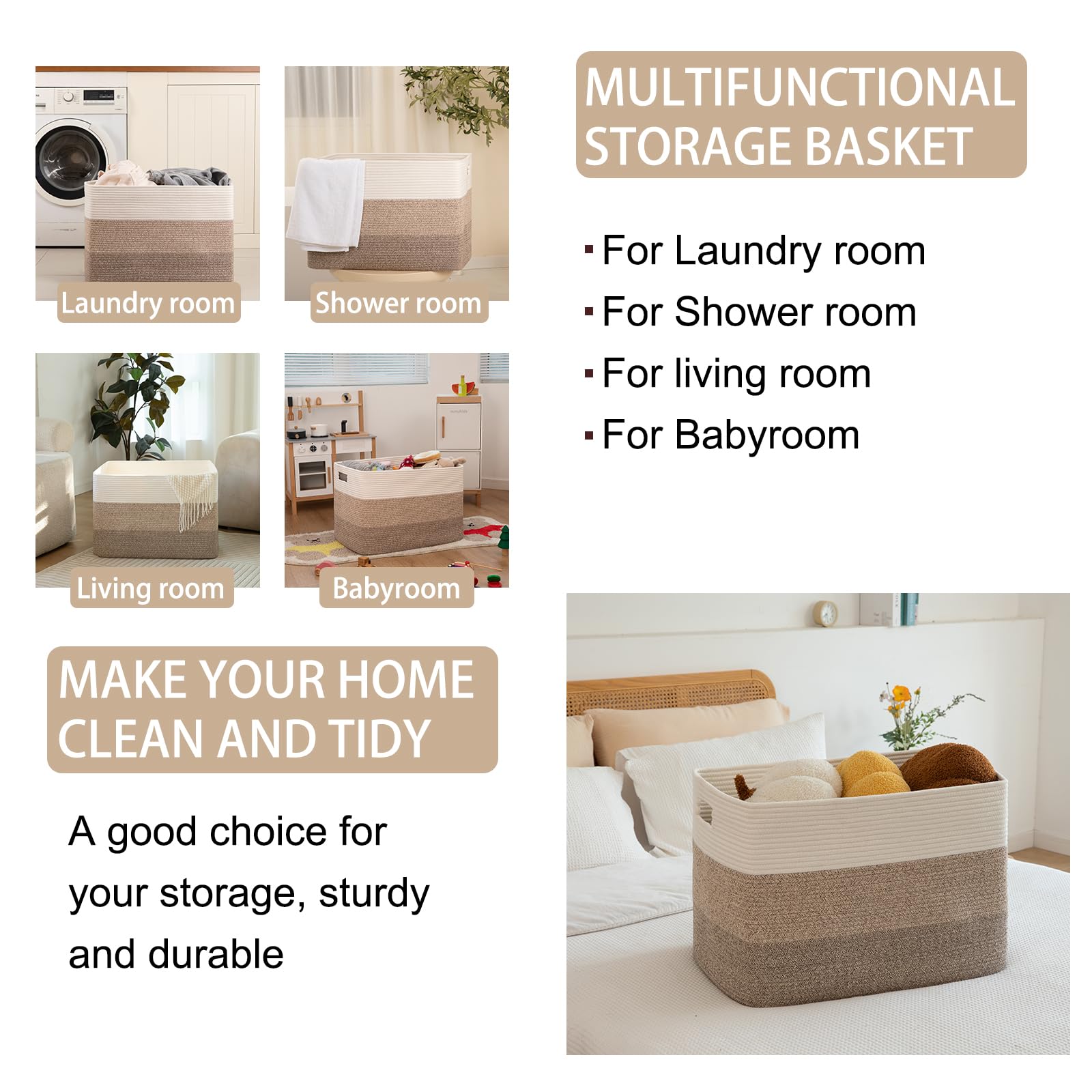 OIAHOMY foldable basket saves space when not in use.