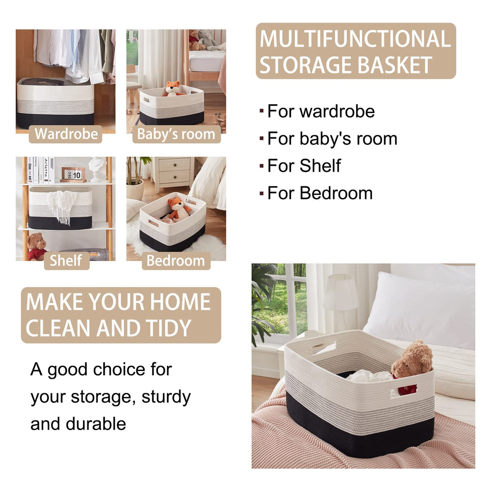 OIAHOMY foldable storage basket saves space when not in use.