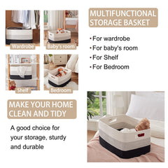 OIAHOMY foldable storage basket saves space when not in use.