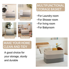 OIAHOMY foldable woven basket in closet, space-saving storage.