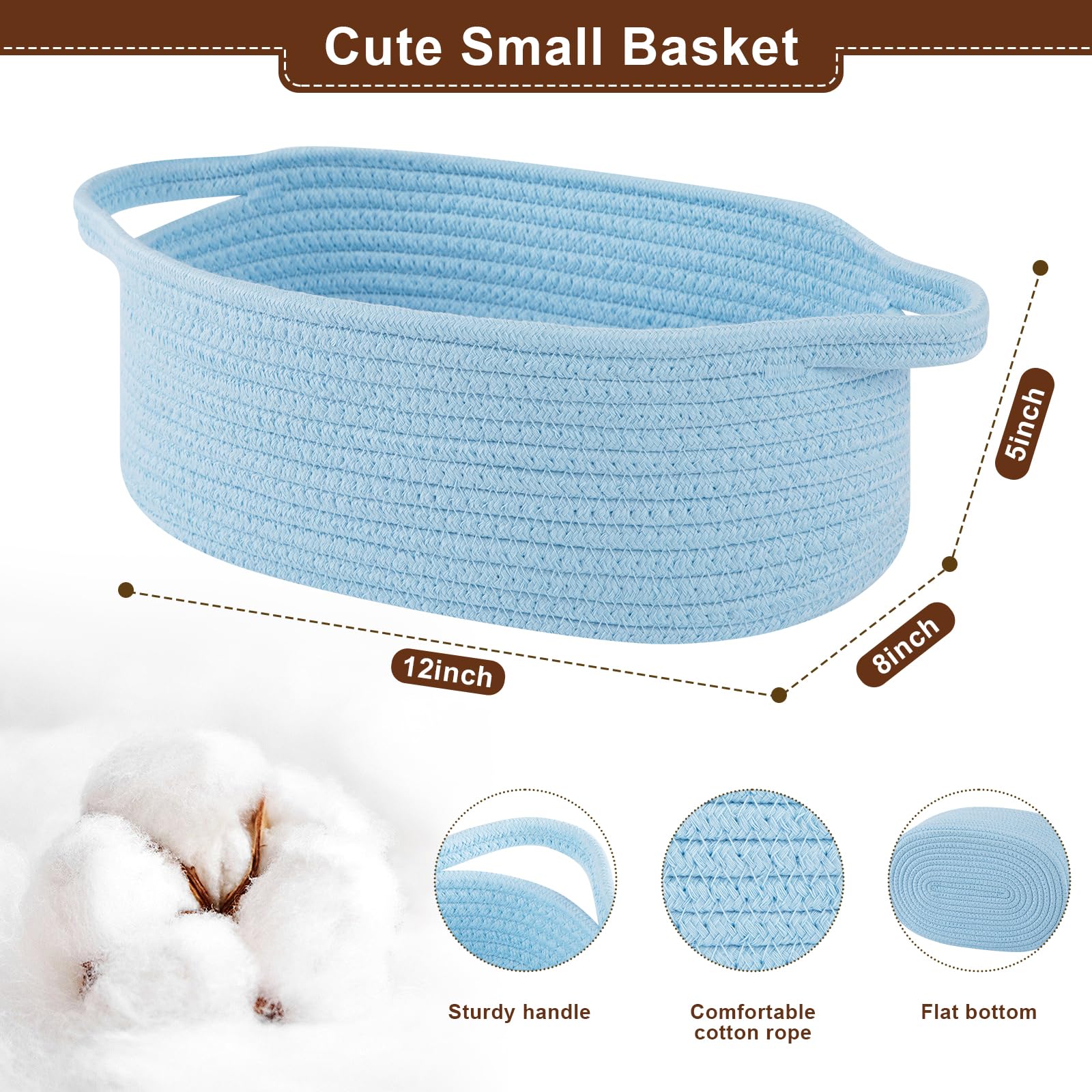 OIAHOMY gift basket blue woven material shows durable construction