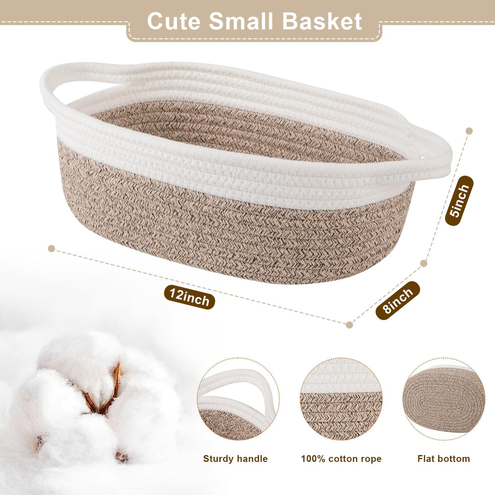 OIAHOMY woven basket of cotton rope, sturdy and durable.