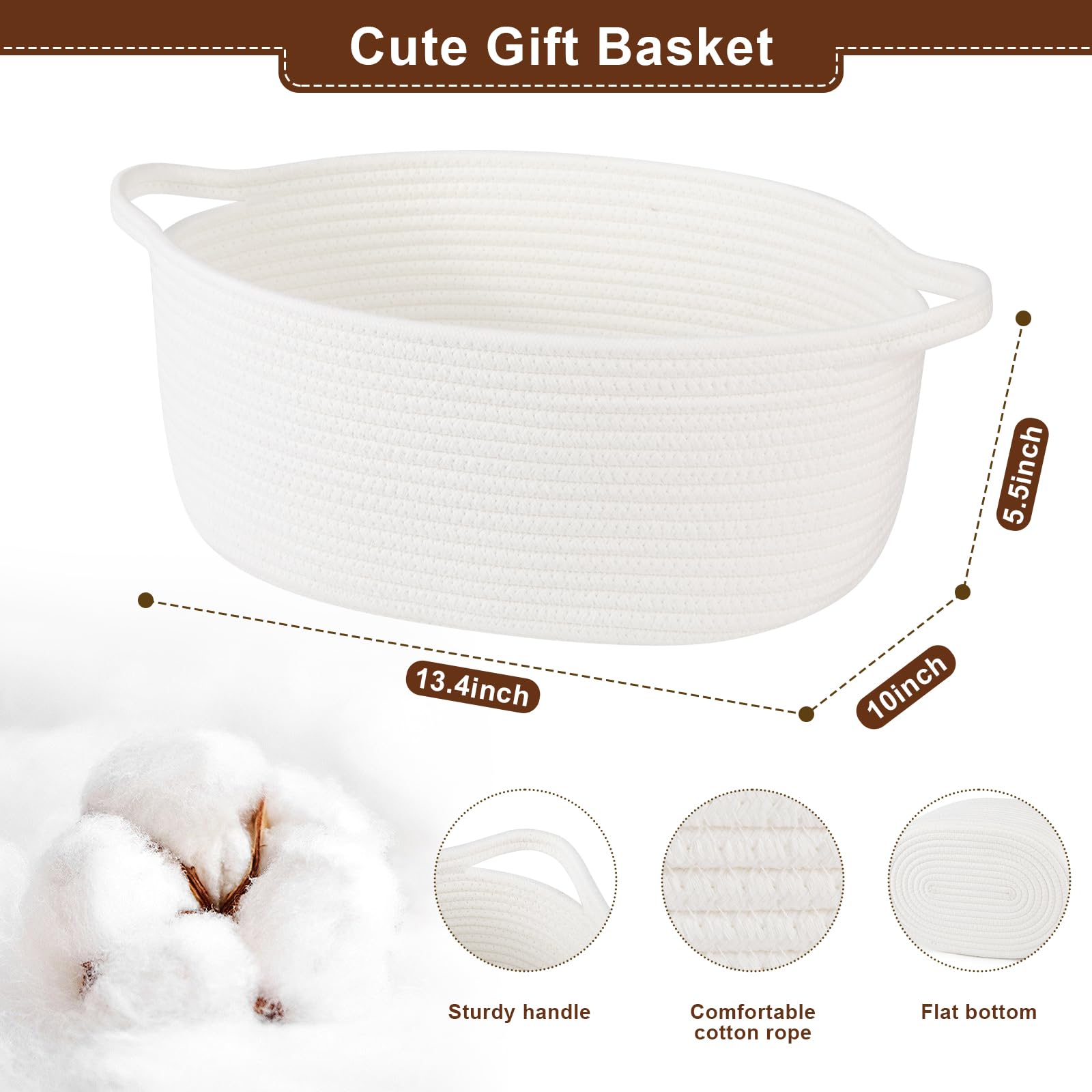 OIAHOMY cotton-woven basket displays lightweight, durable construction and baby- and pet-friendly material.