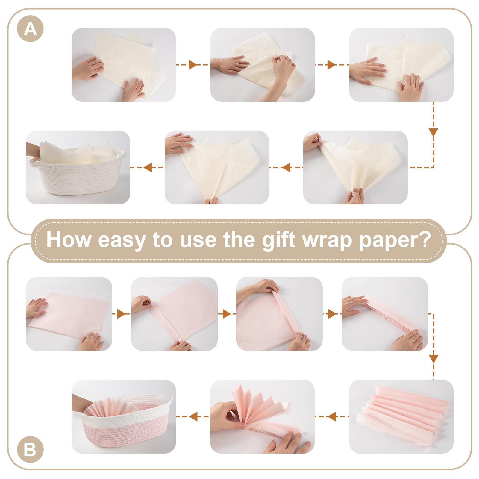OIAHOMY gift basket empty folded for storage saves space when not in use