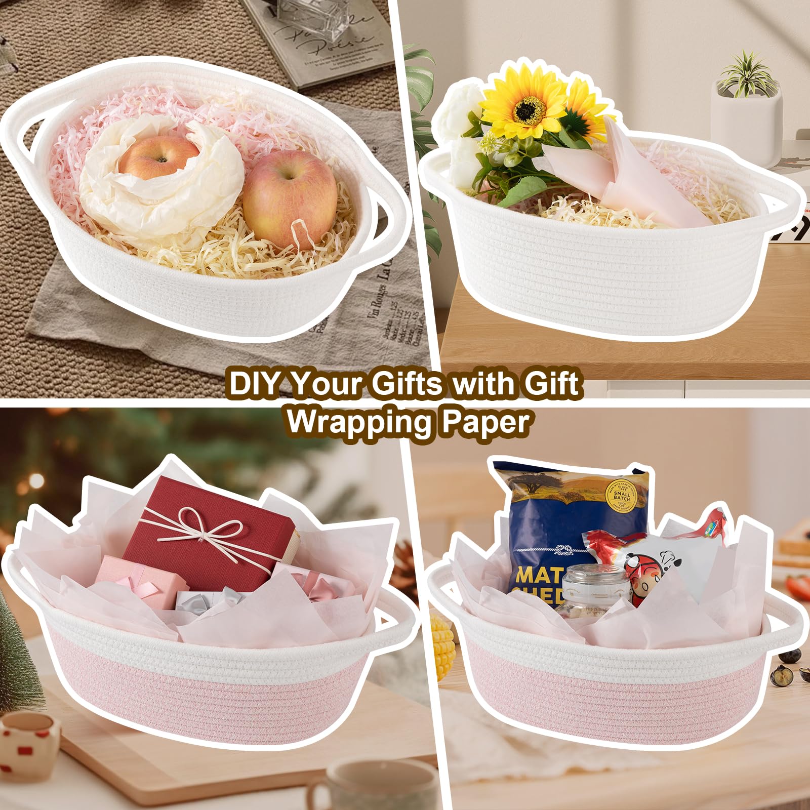 OIAHOMY gift basket empty portable handle ideal for moving around the home