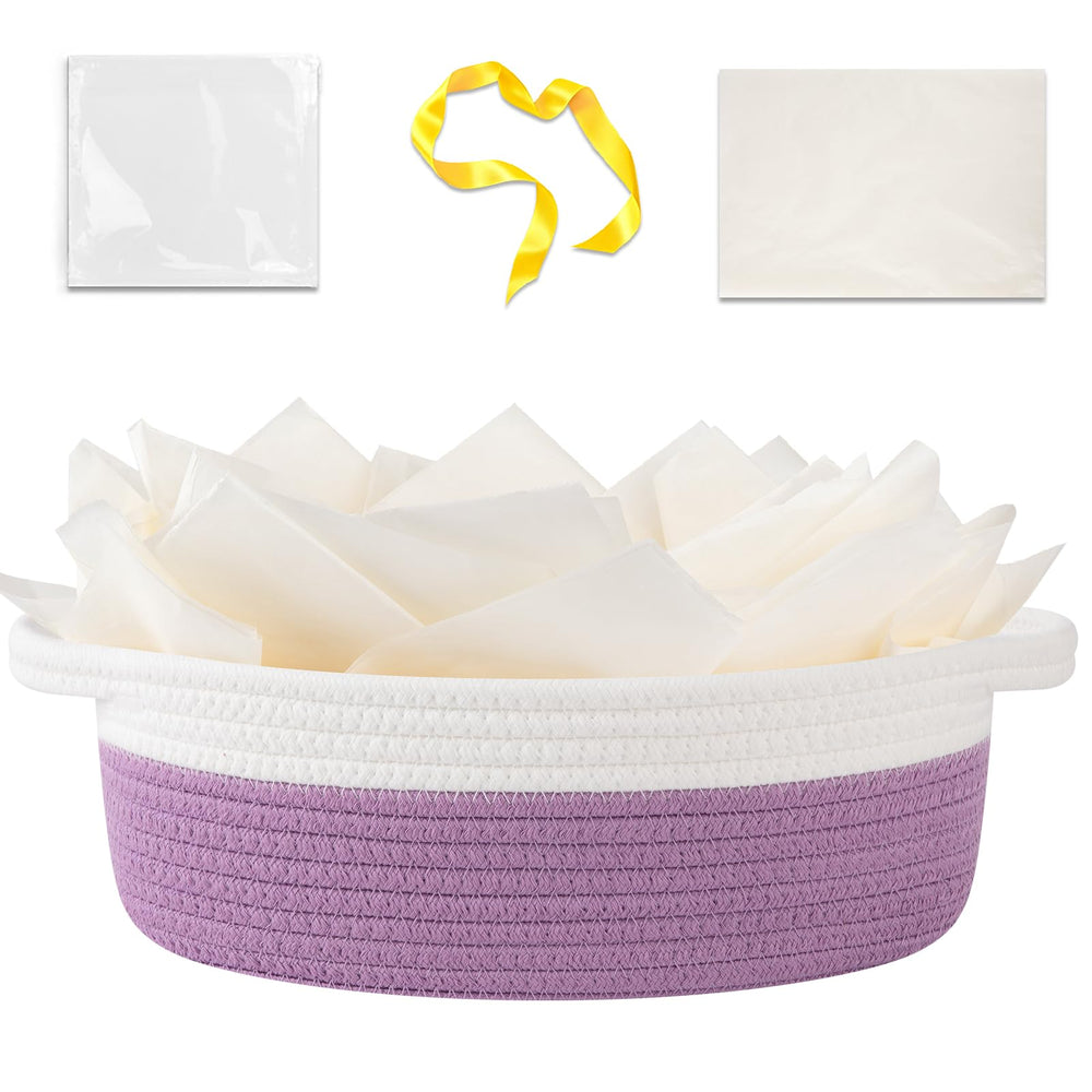 OIAHOMY gift basket empty with handle full view shows sturdy woven design for stylish storage