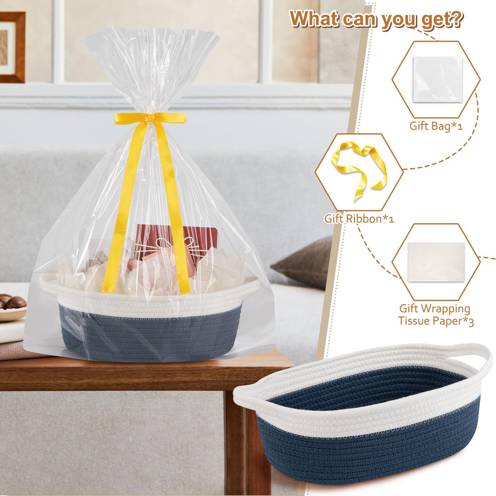 OIAHOMY gift basket gift bag ribbon wrap highlights ready-to-gift presentation.