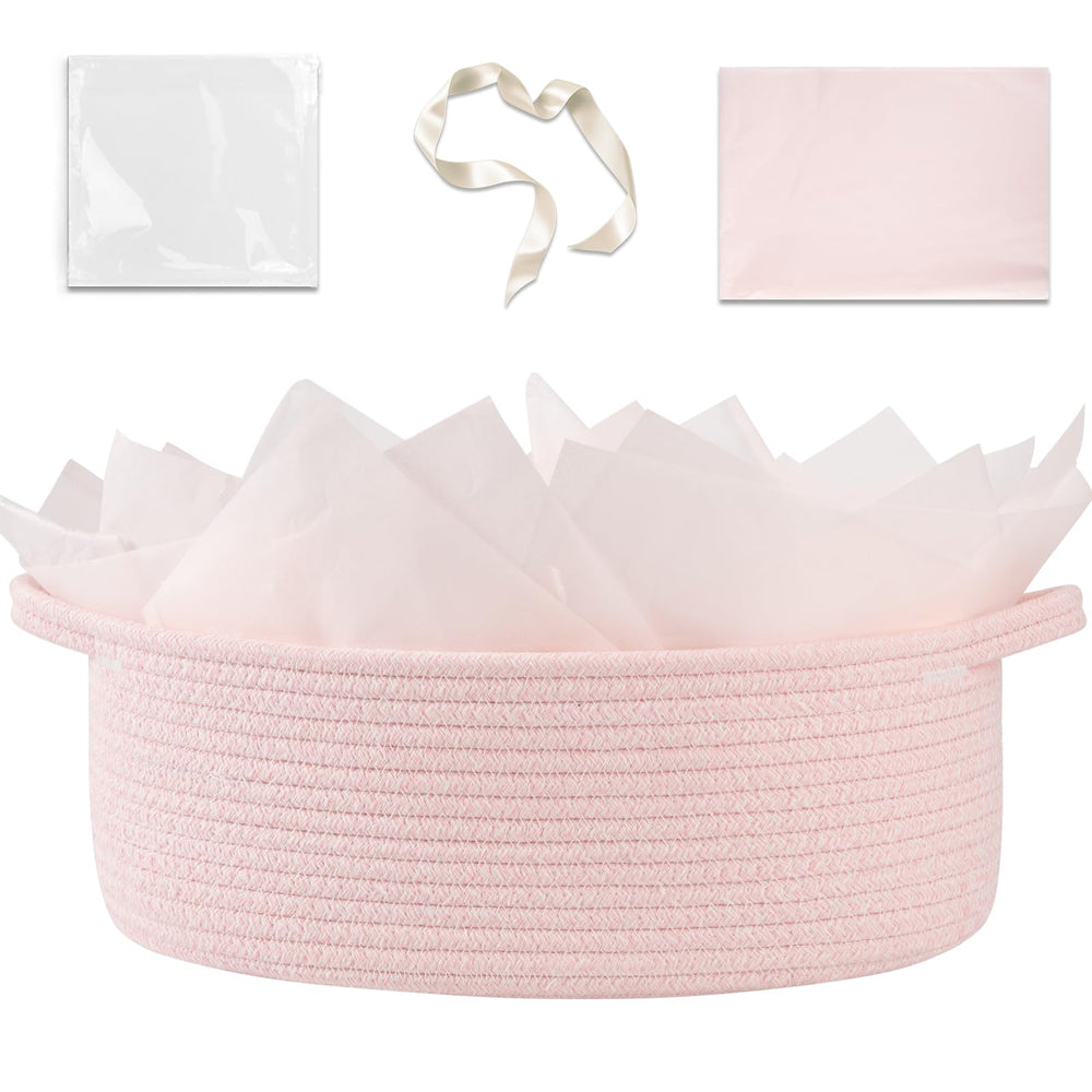 OIAHOMY gift basket with handle demonstrates portable design for easy carrying.
