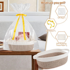 OIAHOMY gift basket packaging with ribbon and tissue for gift-ready presentation.