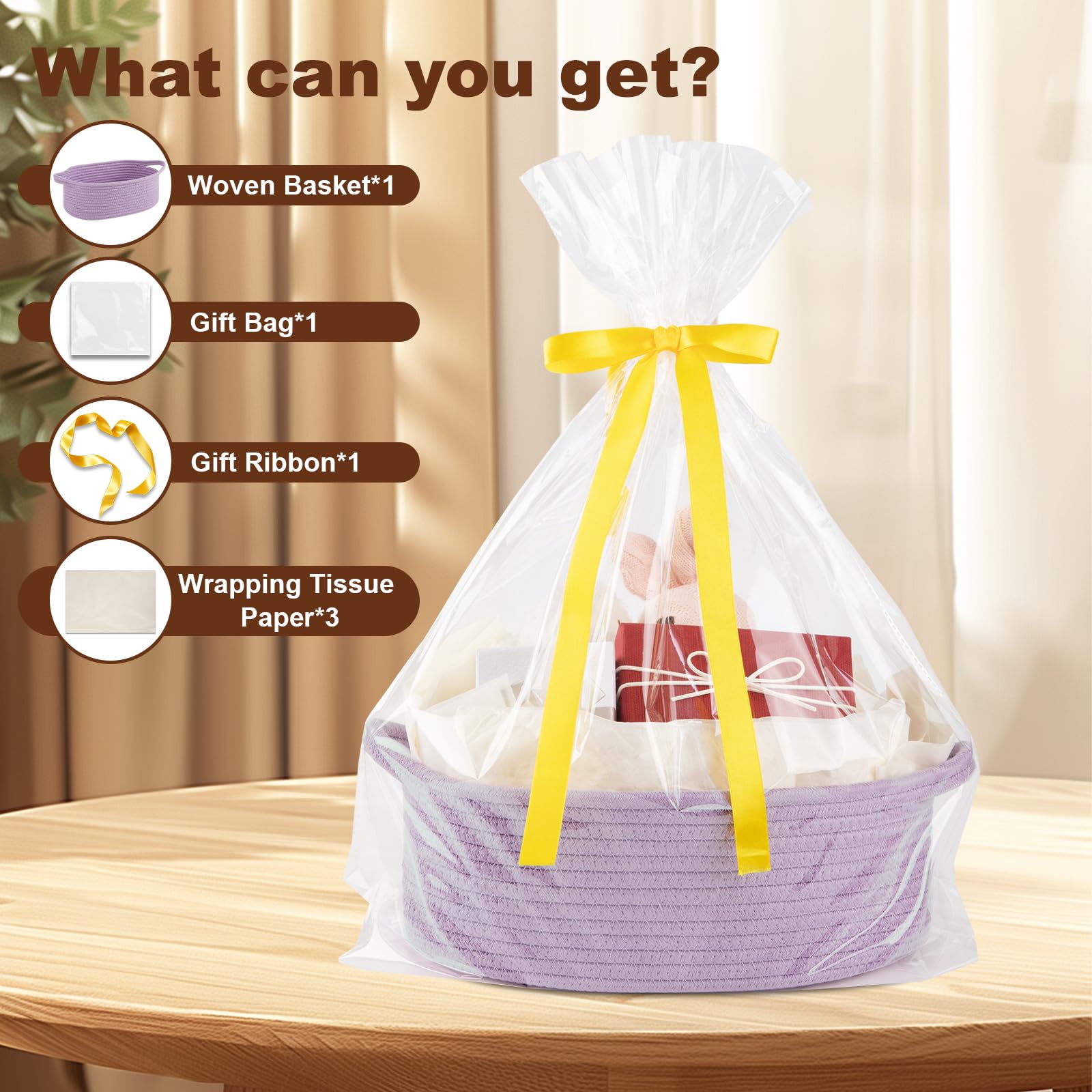 OIAHOMY gift basket weave close-up, cotton weave and durable construction