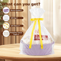 OIAHOMY gift basket weave close-up, cotton weave and durable construction