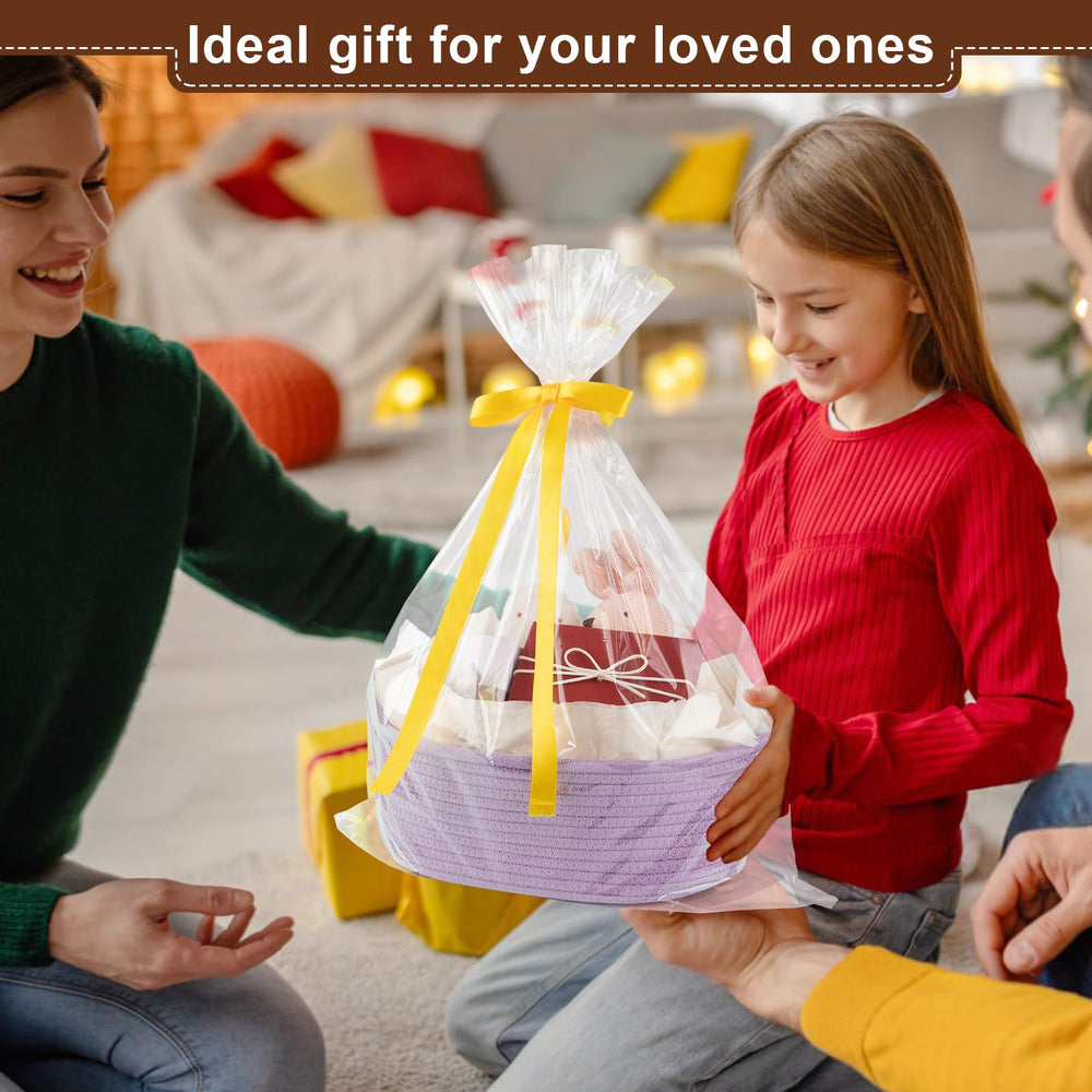 OIAHOMY lilac gift basket with ribbon and gift bag, ready for gifting