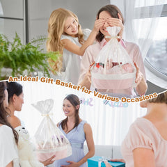OIAHOMY gift basket woven cotton rope texture adds decorative storage to any room.