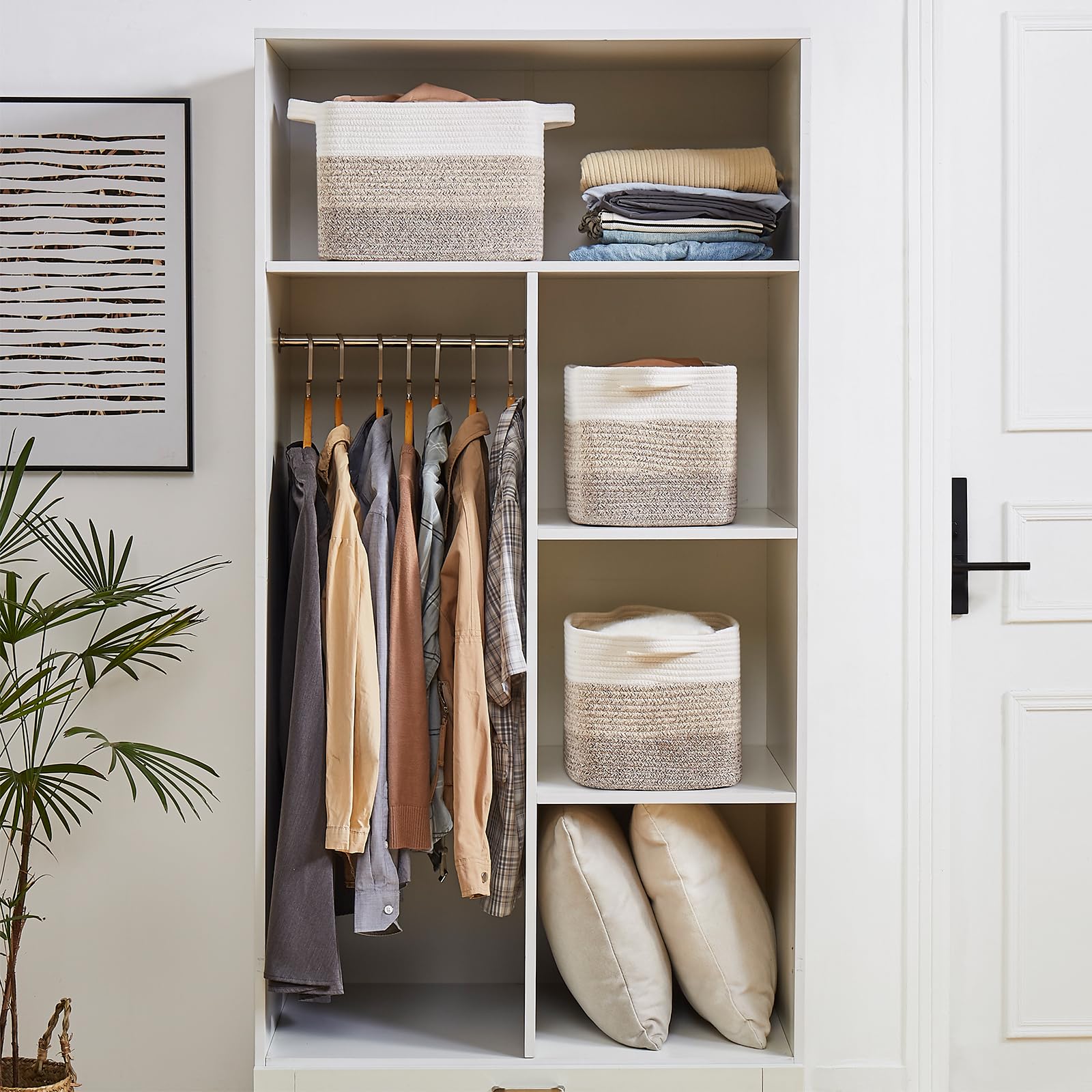 OIAHOMY gray gradient storage basket adds subtle elegance to any room
