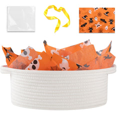 OIAHOMY Halloween basket with handle offers portable gift storage.