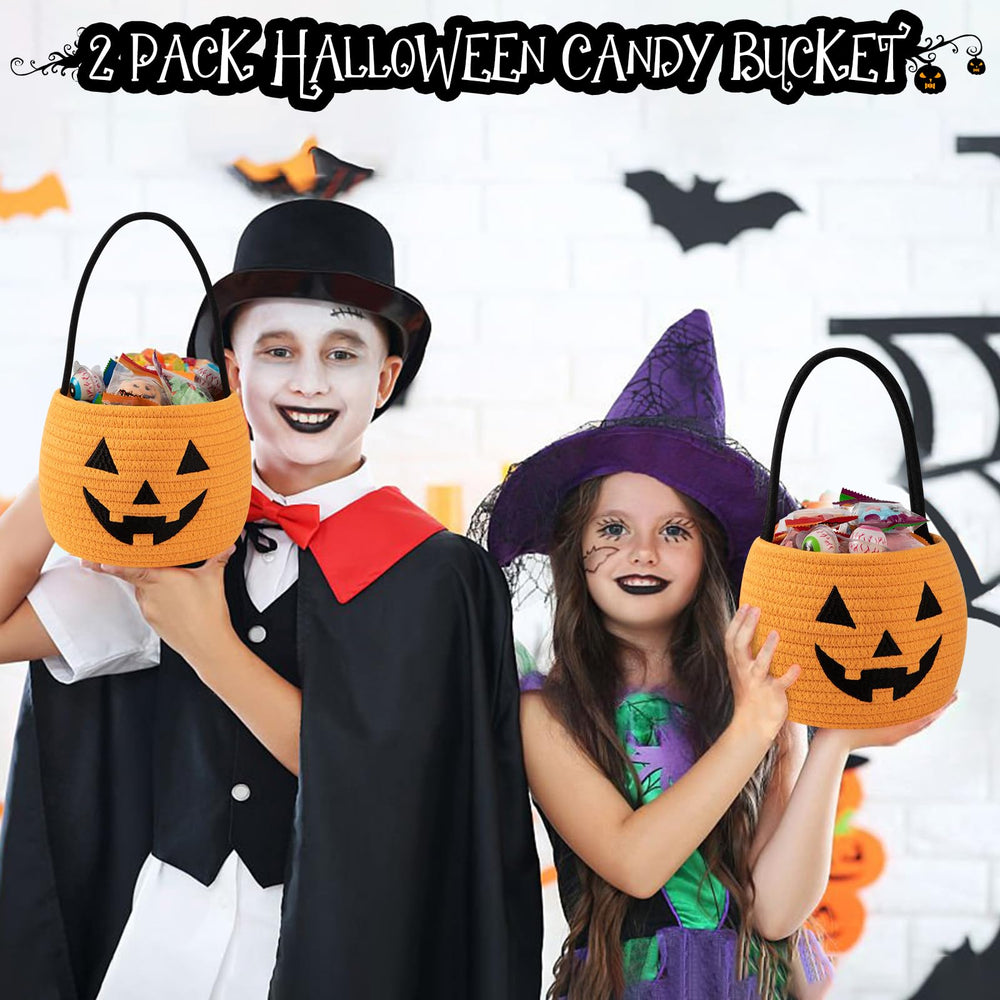 OIAHOMY cute pumpkin-face bucket for festive candy