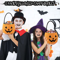 OIAHOMY cute pumpkin-face bucket for festive candy