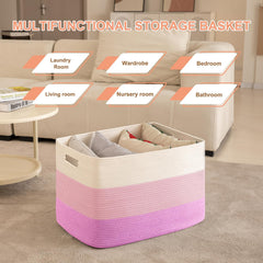 OIAHOMY basket with reinforced handles is easy to haul between rooms