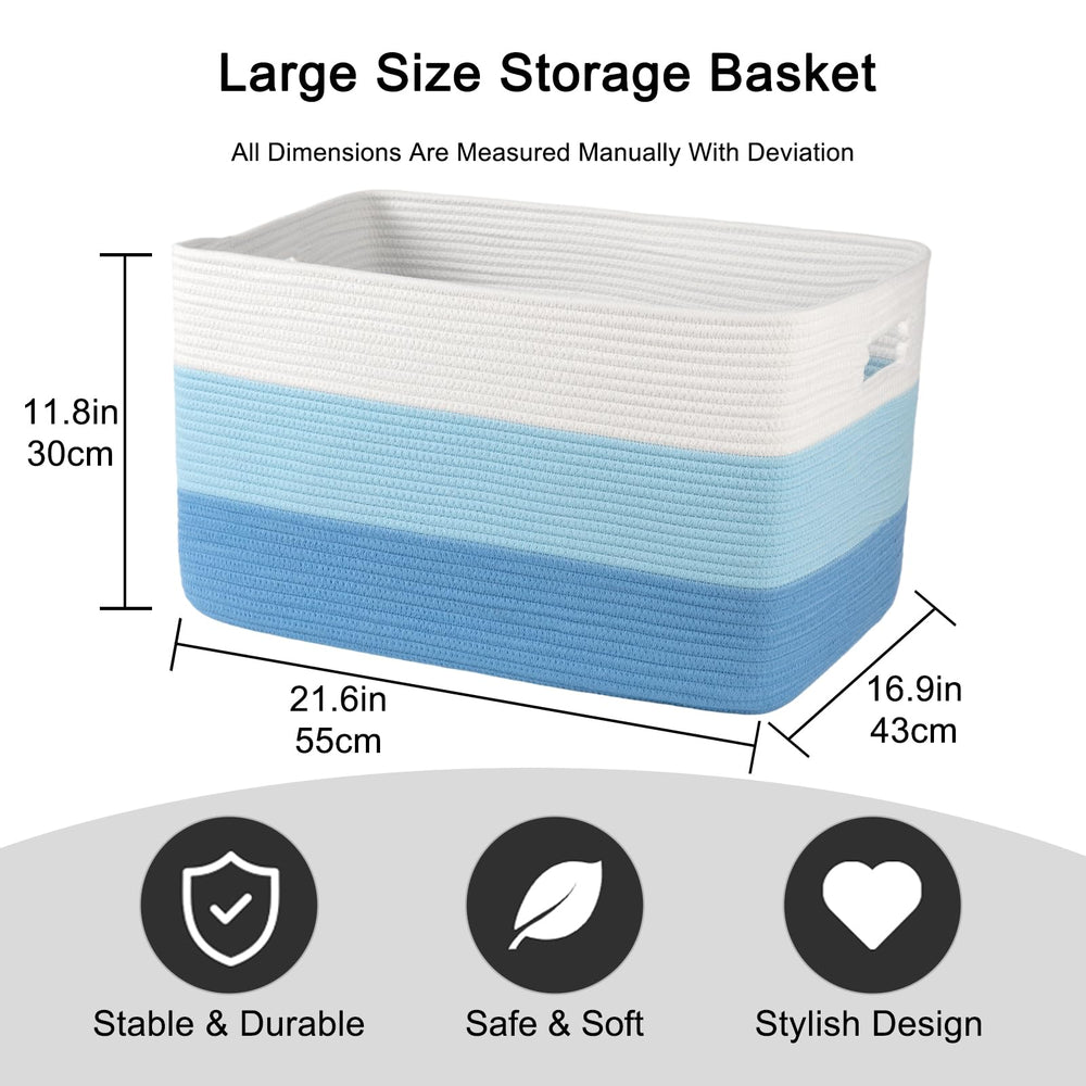 OIAHOMY blanket basket folded flat for space-saving storage