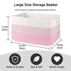OIAHOMY blanket basket folded-flat feature ideal for space-saving organization.