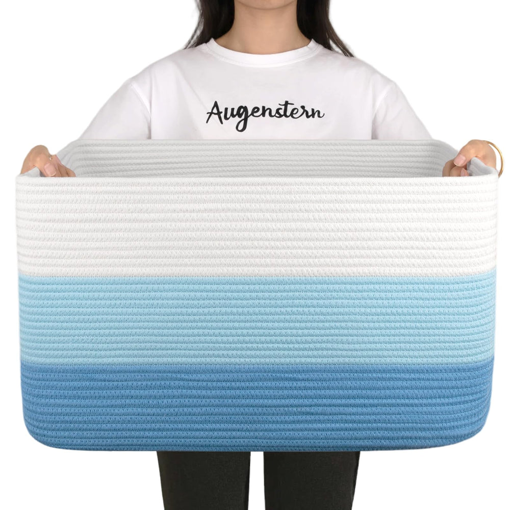 OIAHOMY large blanket basket full view keeps blankets tidy in living room