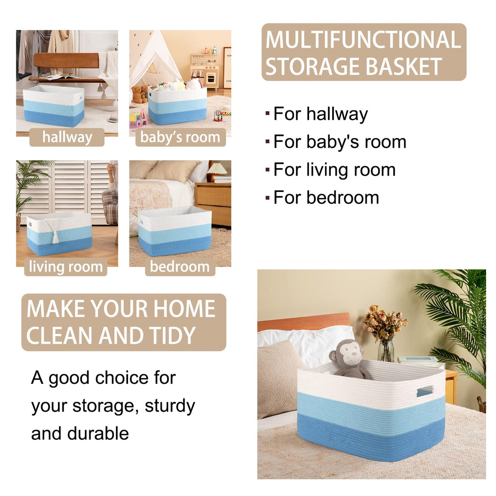 OIAHOMY blanket basket in nursery for soft toy and blanket storage