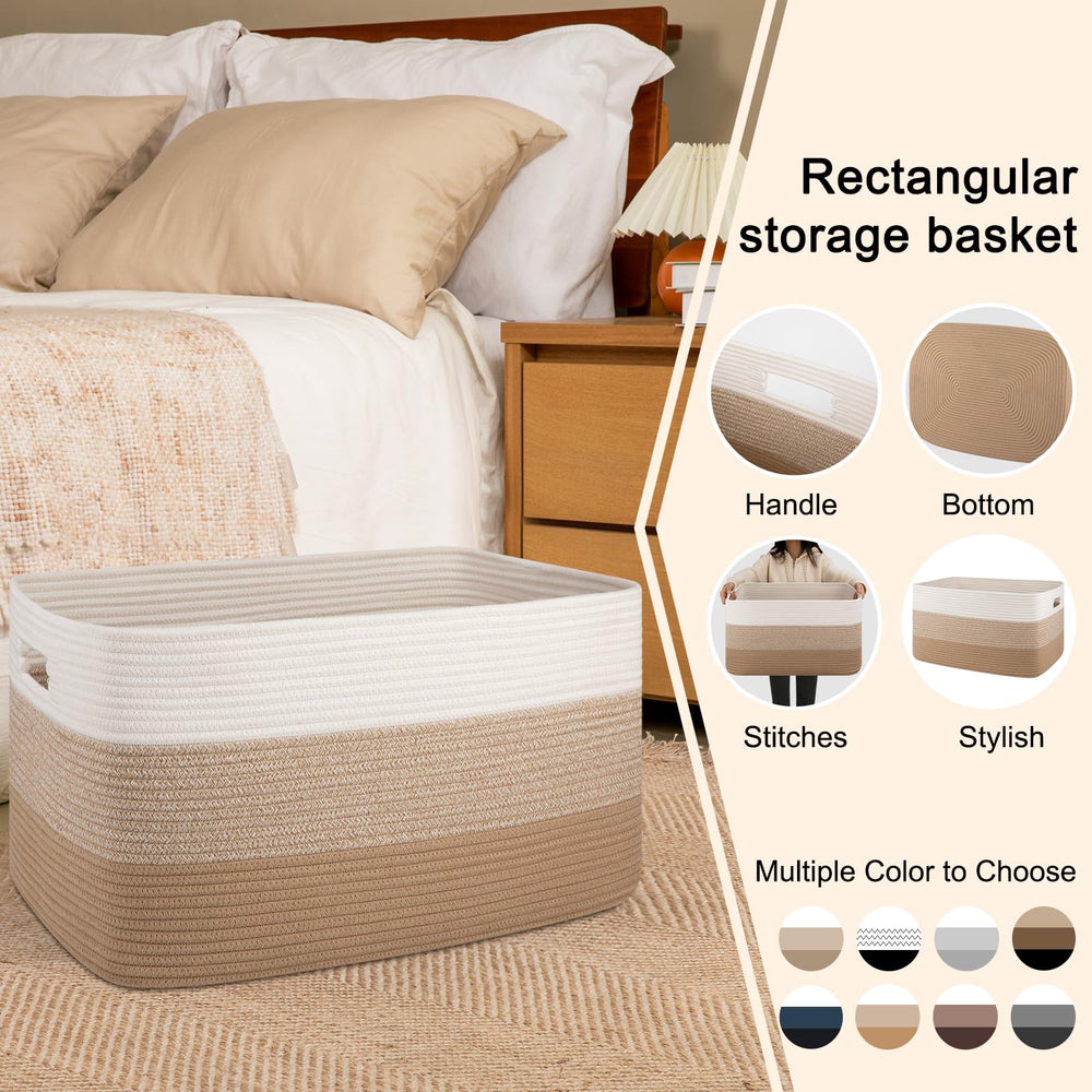 OIAHOMY blanket basket close-up material highlighting safe cotton rope