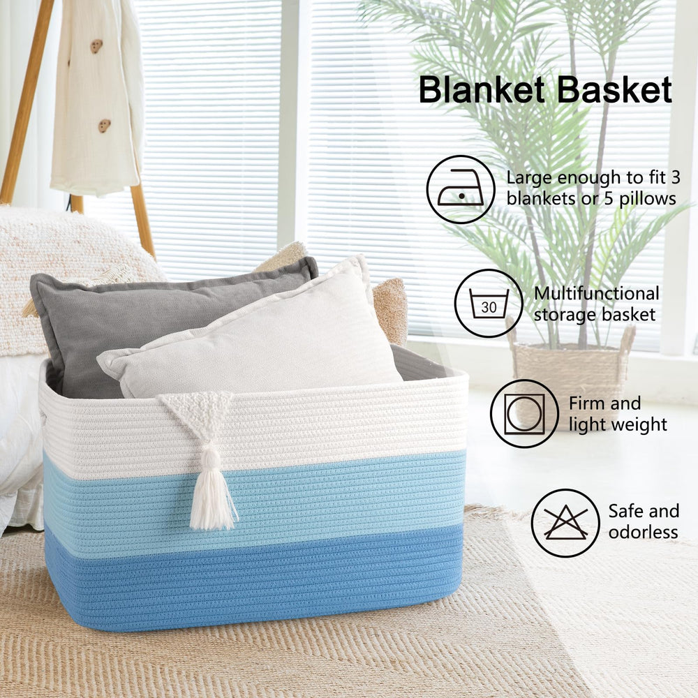 OIAHOMY washable-care blanket basket can be machine washed