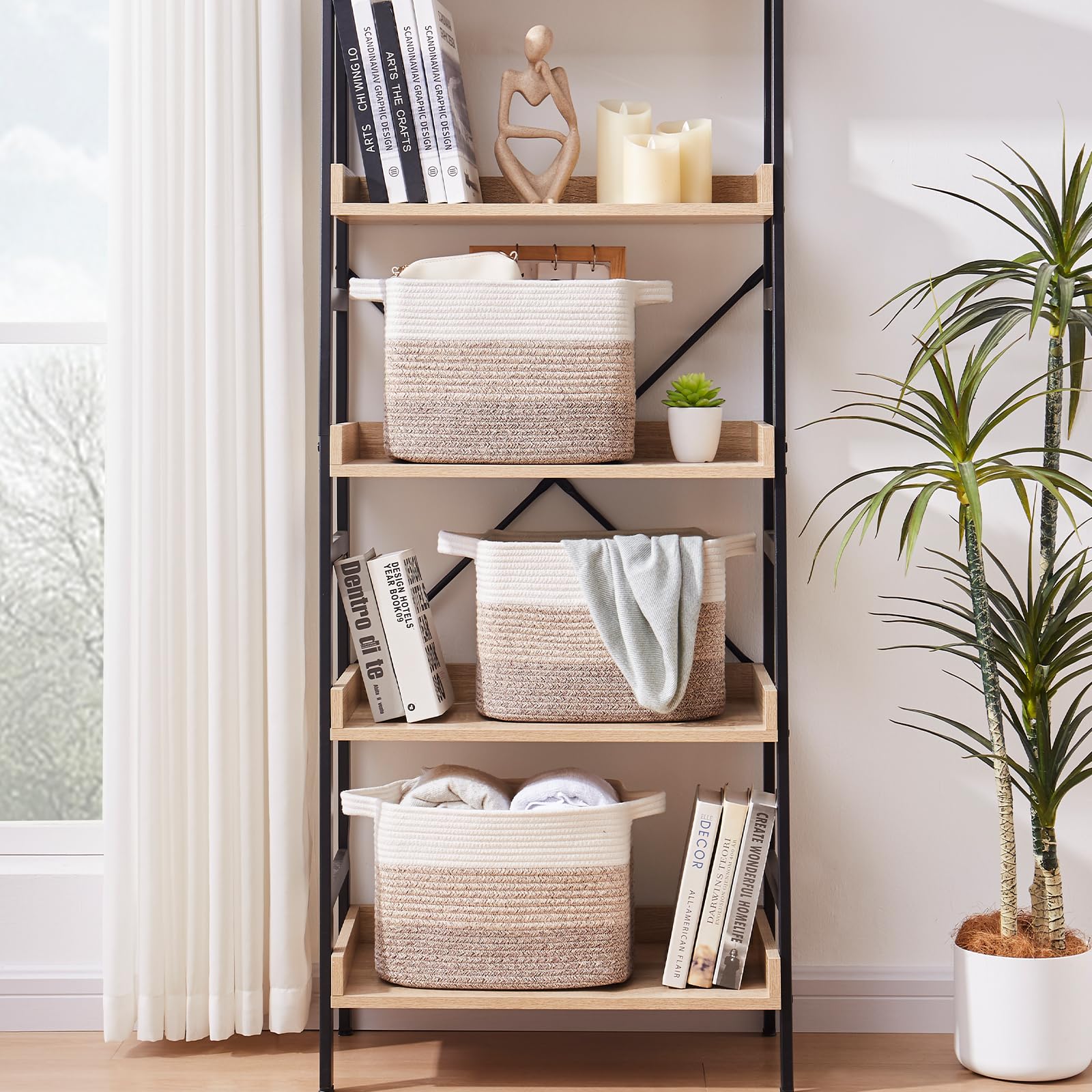 OIAHOMY large-capacity storage basket fits towels and toys.