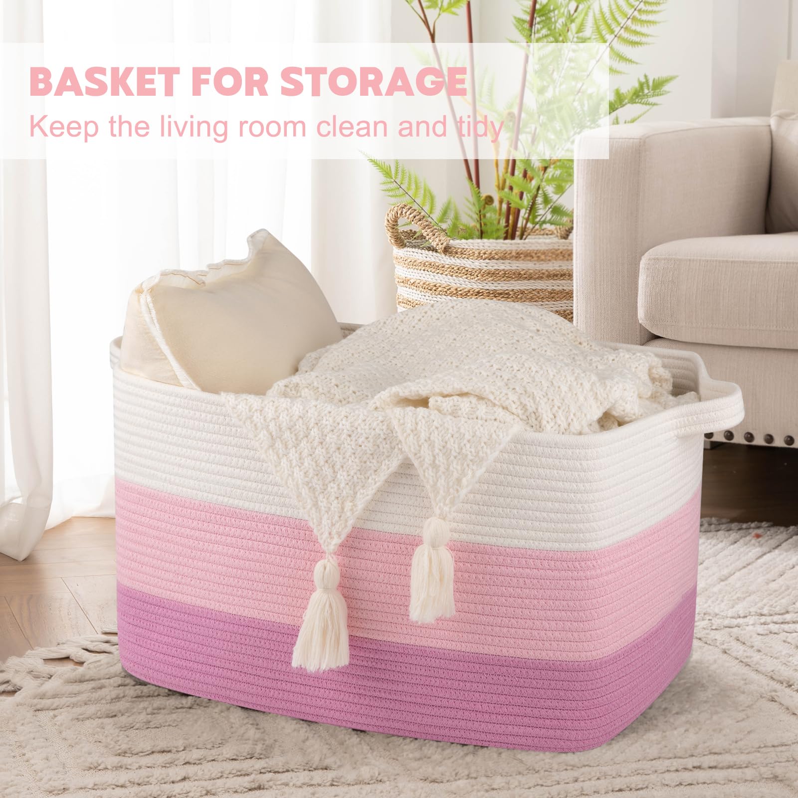 OIAHOMY gradient pink side view showing sturdy handles for easy transport.