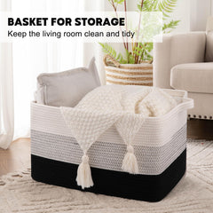 OIAHOMY large storage basket with handles for easy transport.