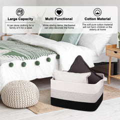 OIAHOMY large storage basket in living room complements decor.