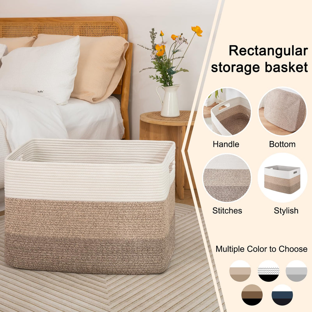 OIAHOMY large toy storage basket helps declutter playrooms.