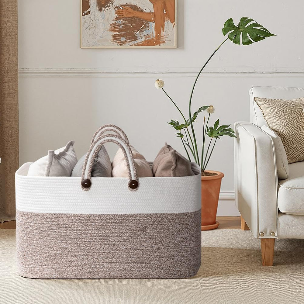 OIAHOMY laundry room basket storing towels and toiletries