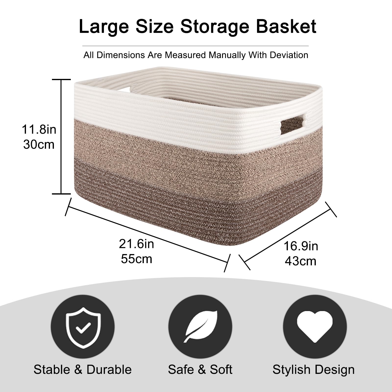 OIAHOMY living room storage basket filled with blankets for cozy decor