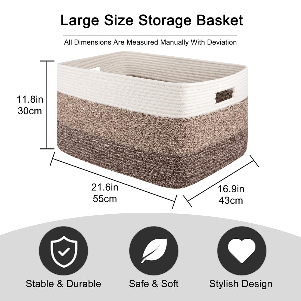 OIAHOMY living room storage basket filled with blankets for cozy decor