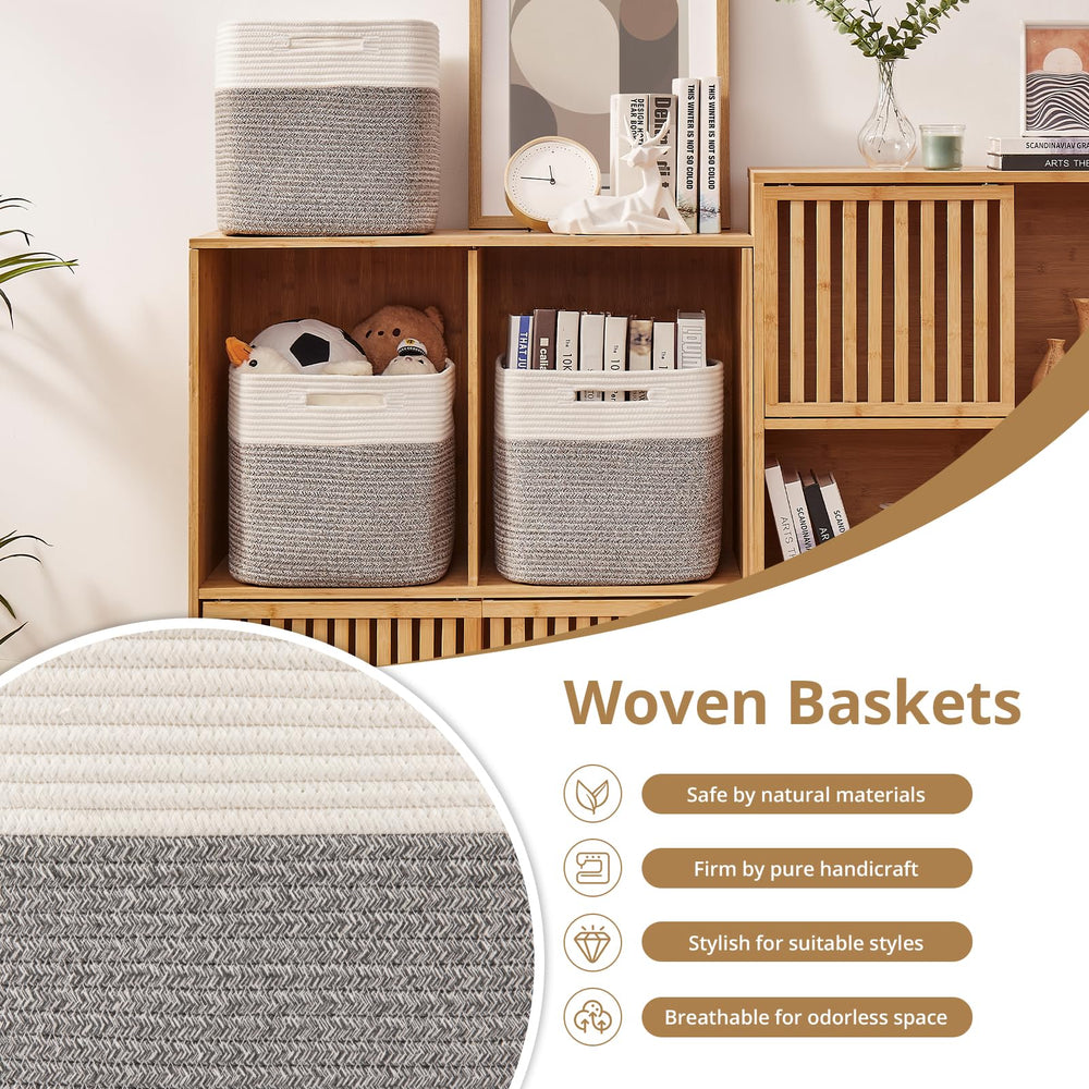 OIAHOMY living room decor bin complements shelves with understated elegance.