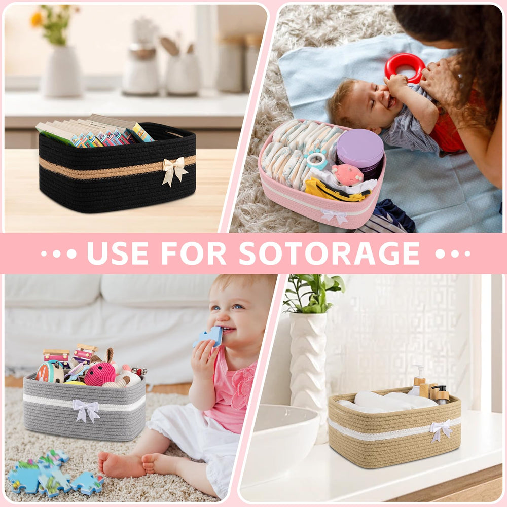 OIAHOMY multi-functional storage basket holding books and keys.