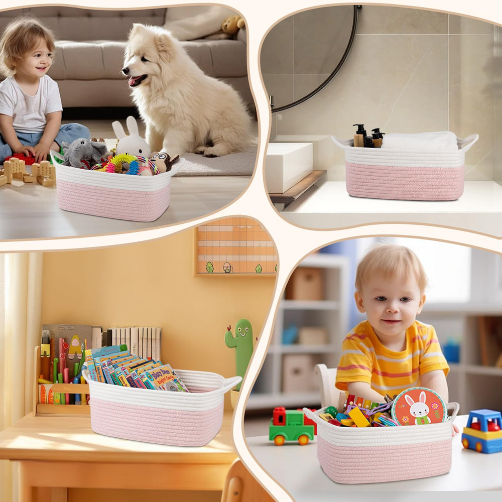 OIAHOMY multi-use storage basket suitable for bathroom, kitchen, or living room.