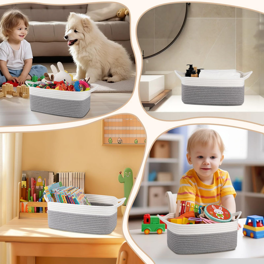 OIAHOMY multipurpose storage basket used as toy organizer or shelf storage.